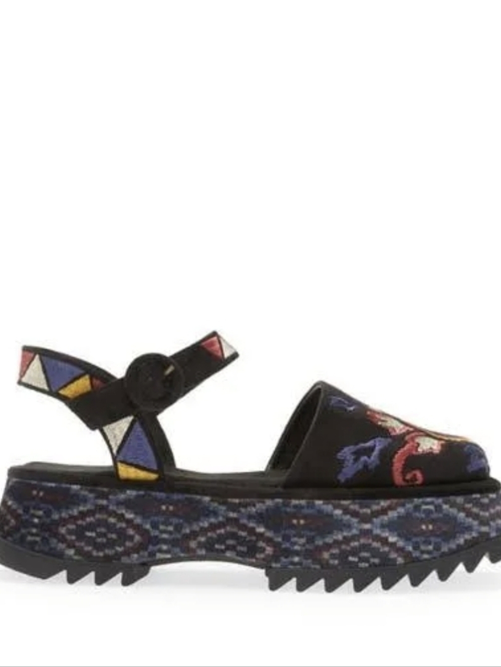 NWOT FARM RIO Closed Toe Embroidered Platform Sandals Size 8